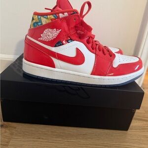 Nike Air Jordan Red and White High-Tops